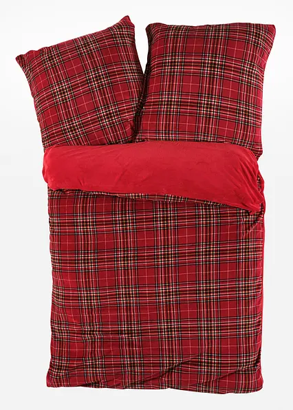 Cashmere Touch Wendebettwäsche mit Karomuster in rot von vorne - bonprix