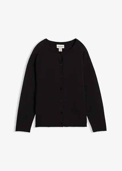 Feinstrickjacke in schwarz von vorne - bonprix