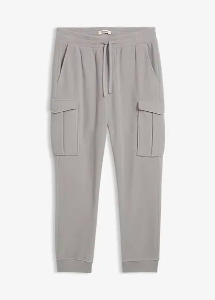 wärmende Cargohose in Fleece-Qualität, Regular Fit in grau von vorne - bonprix