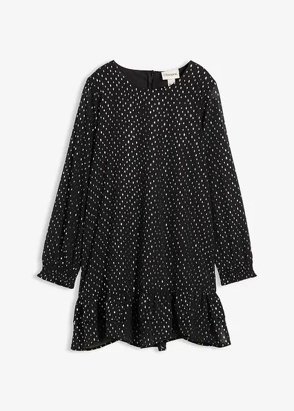 Chiffonkleid in schwarz von vorne - bonprix