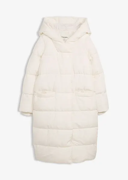 Oversize Steppmantel in weiß von vorne - bonprix