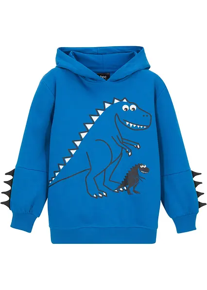 Hoodie aus reiner Bio-Baumwolle in blau von vorne - bonprix