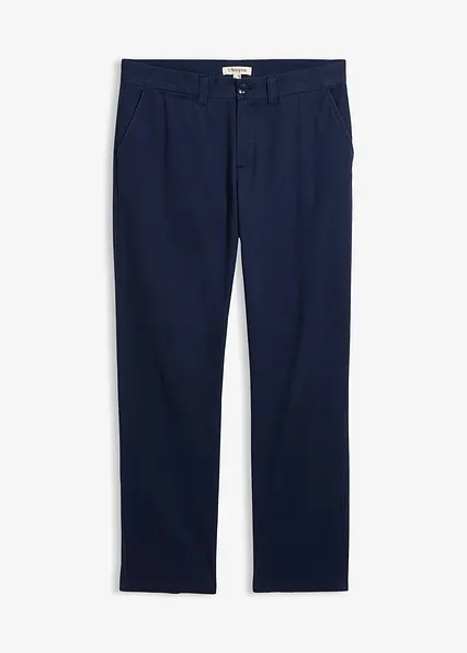 Regular Fit Chinohose aus reiner Baumwolle, Straight in blau von vorne - bonprix