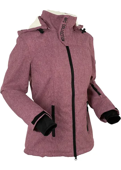 wasserdichte Outdoor-Funktions-Jacke mit Teddyfleece in rot von vorne - bonprix