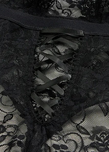 Stringbody ouvert in schwarz - bonprix