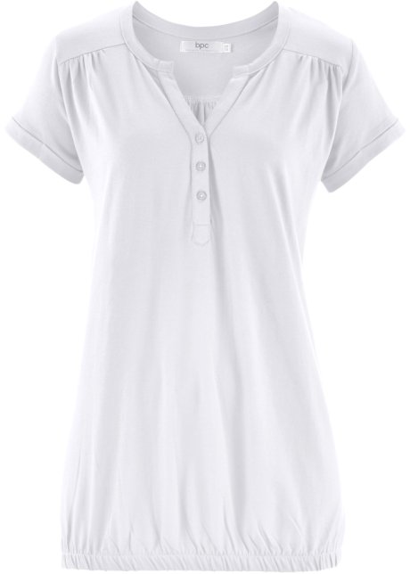 Baumwoll-Shirt, Kurzarm in weiß von vorne - bpc bonprix collection