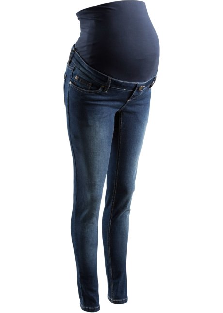 Umstandsjeans im Skinny Fit in blau von vorne - bpc bonprix collection