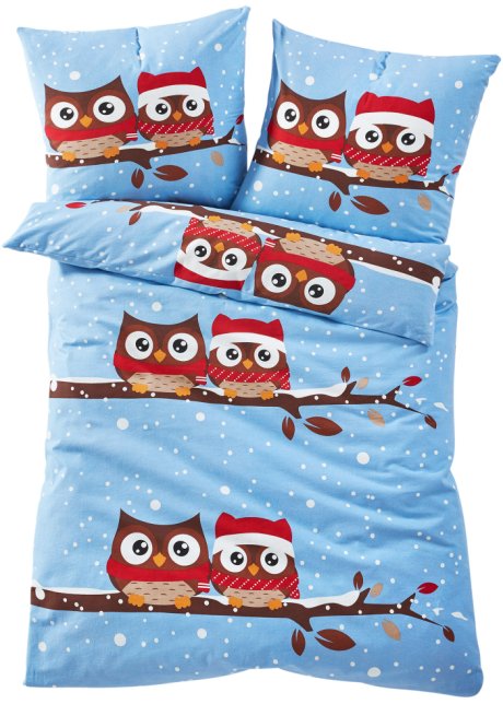 Bettwäsche mit winterlichem Design in blau - bpc living bonprix collection