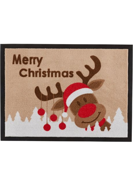 Fußmatte mit Merry Christmas Schriftzug in braun - bpc living bonprix collection