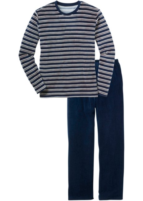 Nicki Pyjama in blau von vorne - bpc bonprix collection