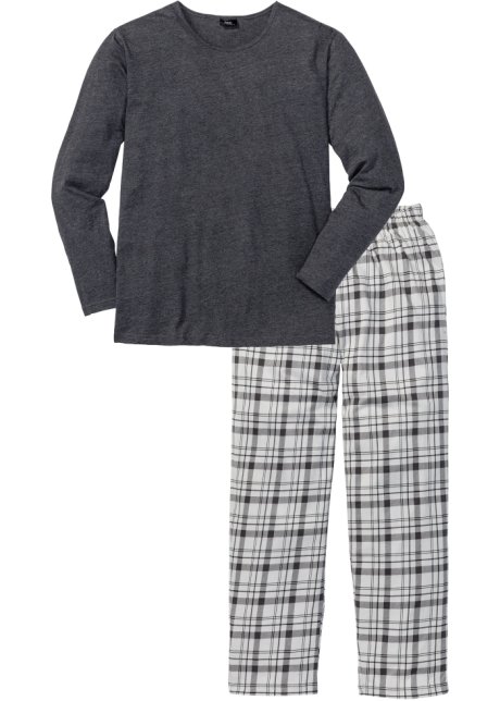 Pyjama in grau von vorne - bpc bonprix collection
