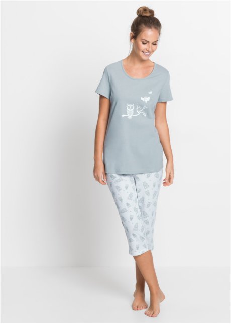 Süsser Damen Shorty-Pyjama Schlafanzug Kurzarm mit Donut als Motiv 191 205 90 222