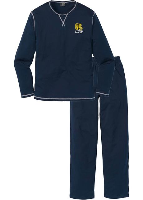 Pyjama in blau von vorne - bpc bonprix collection