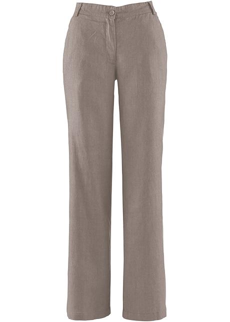Webhose mit Leinen und Bequembund in braun - bpc bonprix collection