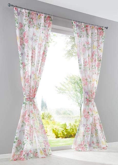 Bedruckte Gardine In Frischen Farben Inkl Raffhalter Pastell