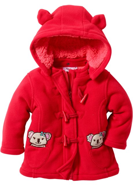 Baby Fleecejacke in rot von vorne - bpc bonprix collection