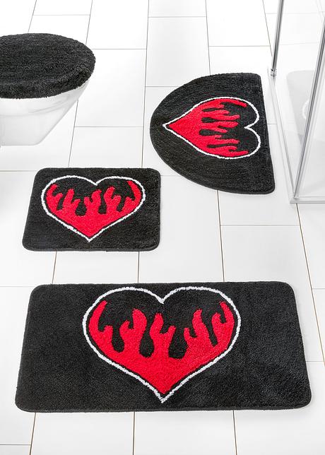Badematte für ein modernes Flair im Badezimmer - schwarz/rot