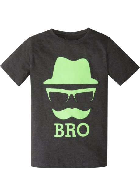 Jungen T-Shirt mit coolem Druck aus Bio-Baumwolle in schwarz von vorne - bpc bonprix collection