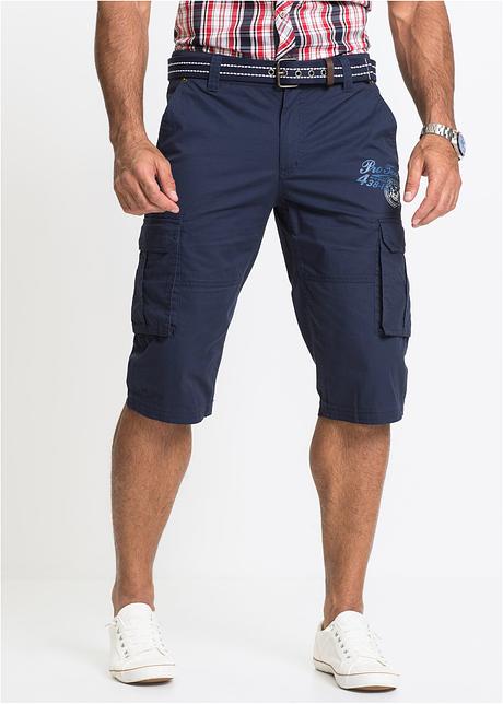 Schöne Bermuda mit modischem Aufdruck - dunkelblau