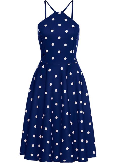 Neckholder Kleid Navy Weiss Bodyflirt Boutique Bonprix De