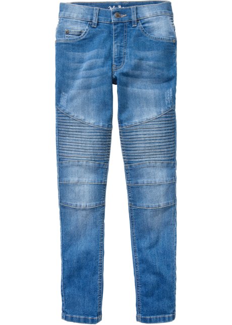 Jungen Stretch-Jeans, Skinny Fit in blau von vorne - John Baner JEANSWEAR