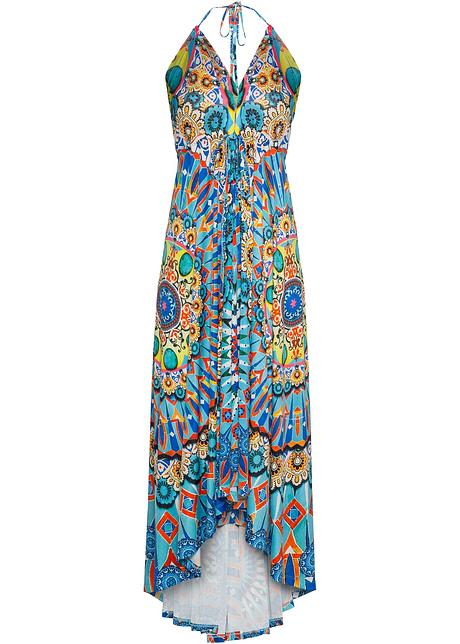 Neckholder Kleid Mit Print Hellblau Gelb Orange Bodyflirt Boutique Online Kaufen Bonprix De