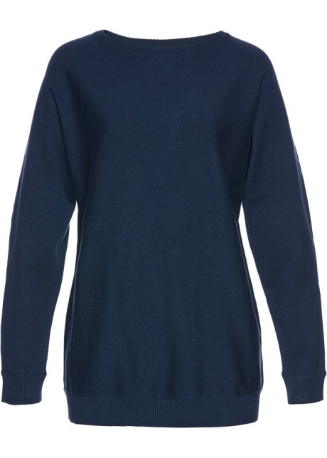 Pullover mit Fledermausärmeln in blau von vorne - bpc selection