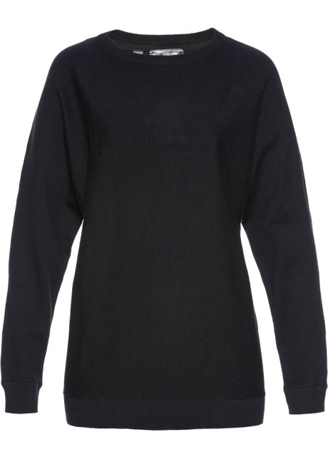Pullover mit Fledermausärmeln in schwarz von vorne - bpc selection