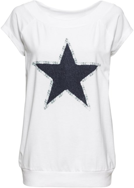 Shirt mit Sternenprint in weiß - RAINBOW