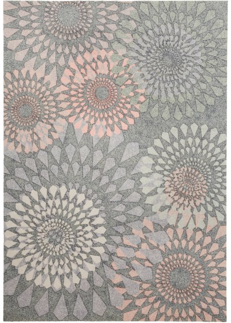 Waschbarer Teppich mit runden Ornamenten in grau - bpc living bonprix collection