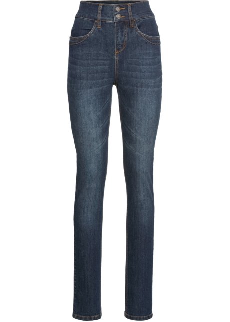 High Waist Komfort-Stretch-Jeans, Slim  in blau von vorne - John Baner JEANSWEAR