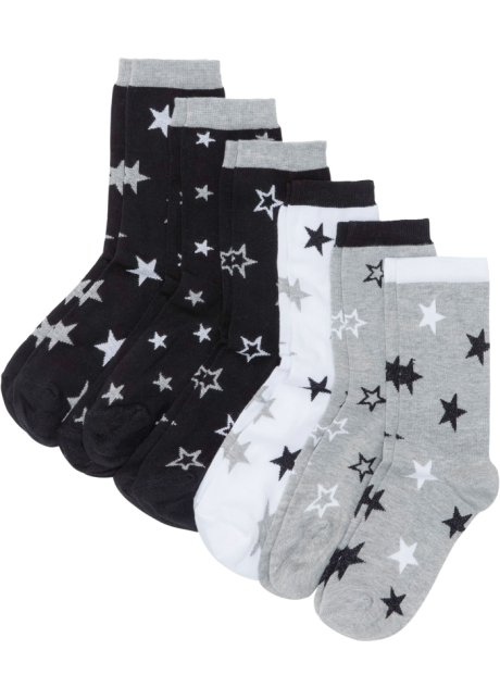 Damen Socken mit Bio-Baumwolle (6er Pack) in schwarz von vorne - bpc bonprix collection
