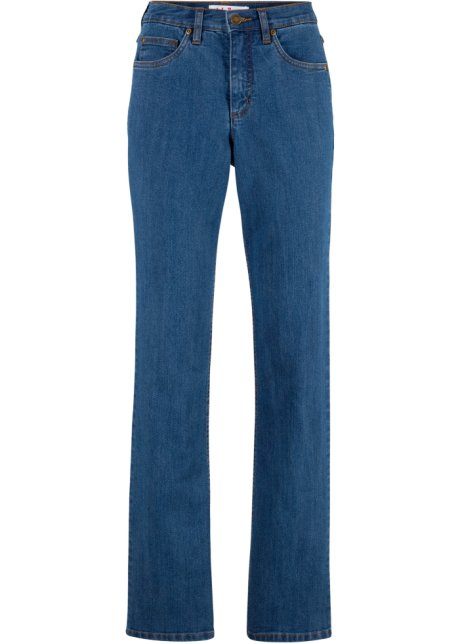 Komfort-Stretch-Jeans, Wide, High Waist in blau von vorne - John Baner JEANSWEAR