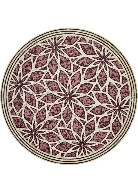 Runde Outdoor Vinyl Bodenmatte: dekorativ und abwischbar - rosa