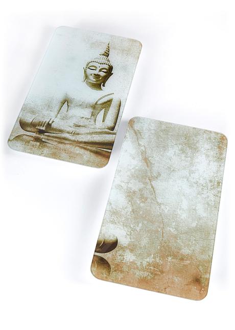 Herdabdeckplatten Mit Buddha Motiv 2er Pack Sand Beige Wohnen