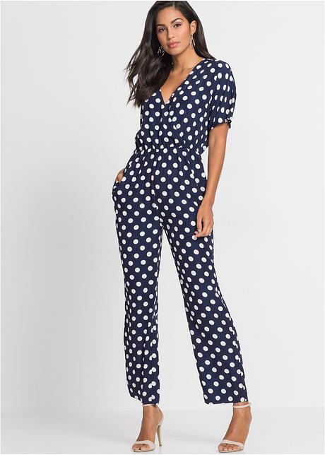 Auffallender Overall mit seitlichen Eingrifftaschen - dunkelblau mit