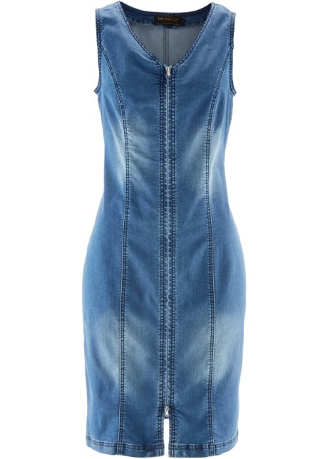 Jeanskleid mit Reißverschluss in blau von vorne - bpc selection