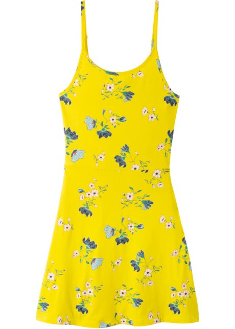 Mädchen Jerseykleid mit Bio-Baumwolle in gelb von vorne - bpc bonprix collection