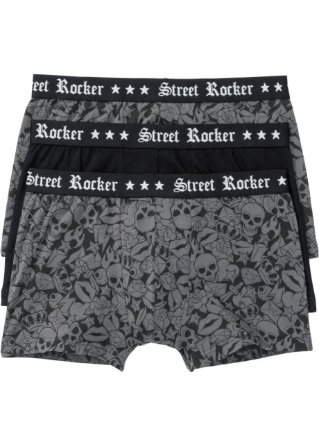 Boxer (3er Pack) in schwarz von vorne - bpc bonprix collection