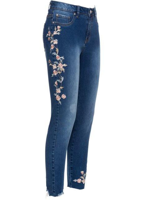 Skinny Jeans, Mid Waist in blau von vorne - BODYFLIRT