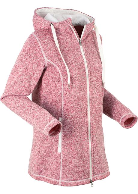 Komfortable Jacke mit Aufnäher rauchhimbeere meliert Komfortable Jacke mit Aufnäher dunkeltürkis meliert