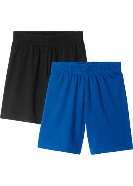 Jungen Sport-Shorts (2er Pack) in schwarz von vorne - bpc bonprix collection