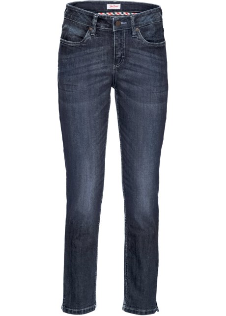 Komfort-Stretch-7/8-Jeans mit Schlitz in blau von vorne - John Baner JEANSWEAR
