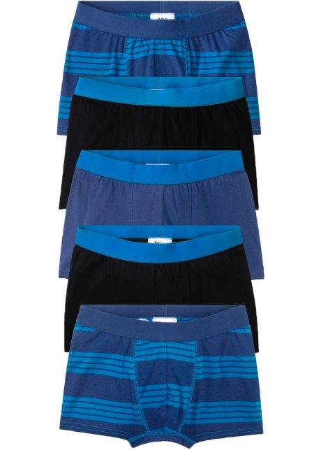 Jungen Boxershorts (5er Pack) in blau von vorne - bpc bonprix collection