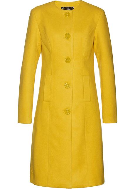 Attraktiver Mantel mit Rundhalsausschnitt und Knopfleiste - lemoncurry