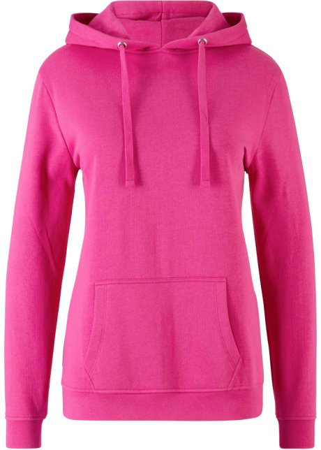 Basic Kapuzensweatshirt in pink von vorne - bpc bonprix collection
