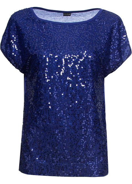 50 NEU nachtblau Gr SHIRT MIT PAILLETTEN 2 TLG