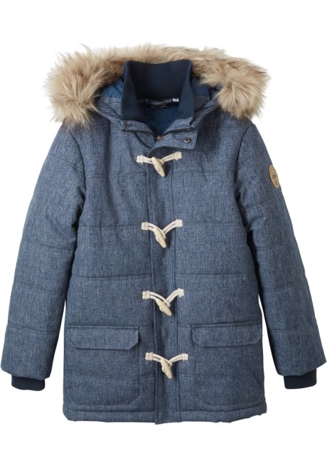 Jungen Winter-Duffle-Jacke in blau von vorne - bpc bonprix collection