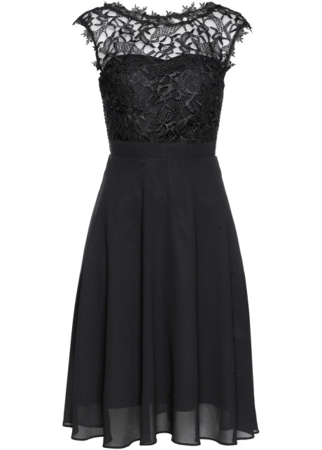 Kleid mit Spitze in schwarz von vorne - bpc selection