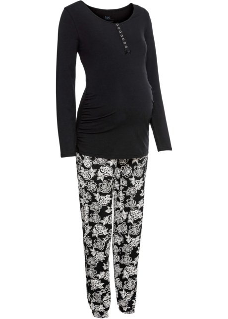 Still-Pyjama in schwarz von vorne - bpc bonprix collection - Nice Size